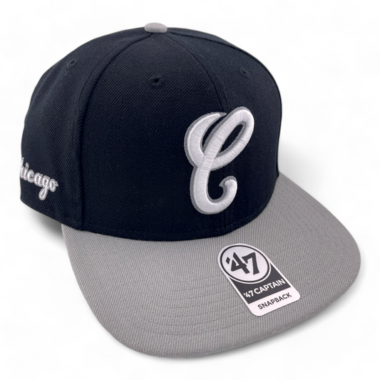 '47 Brand Chicago White Sox Cooperstown Black/Grey Captain Snapback Hat Cap