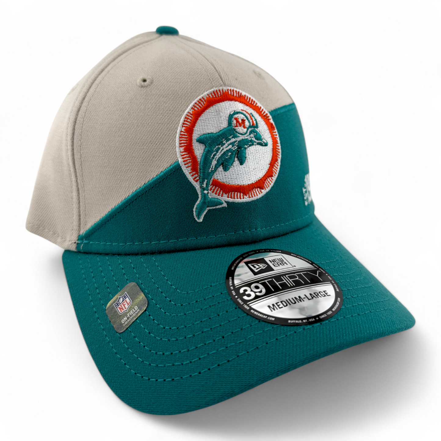 New Era Miami Dolphins NFL 2023 Sideline Historic Logo 39Thirty Flex Fit Hat Cap