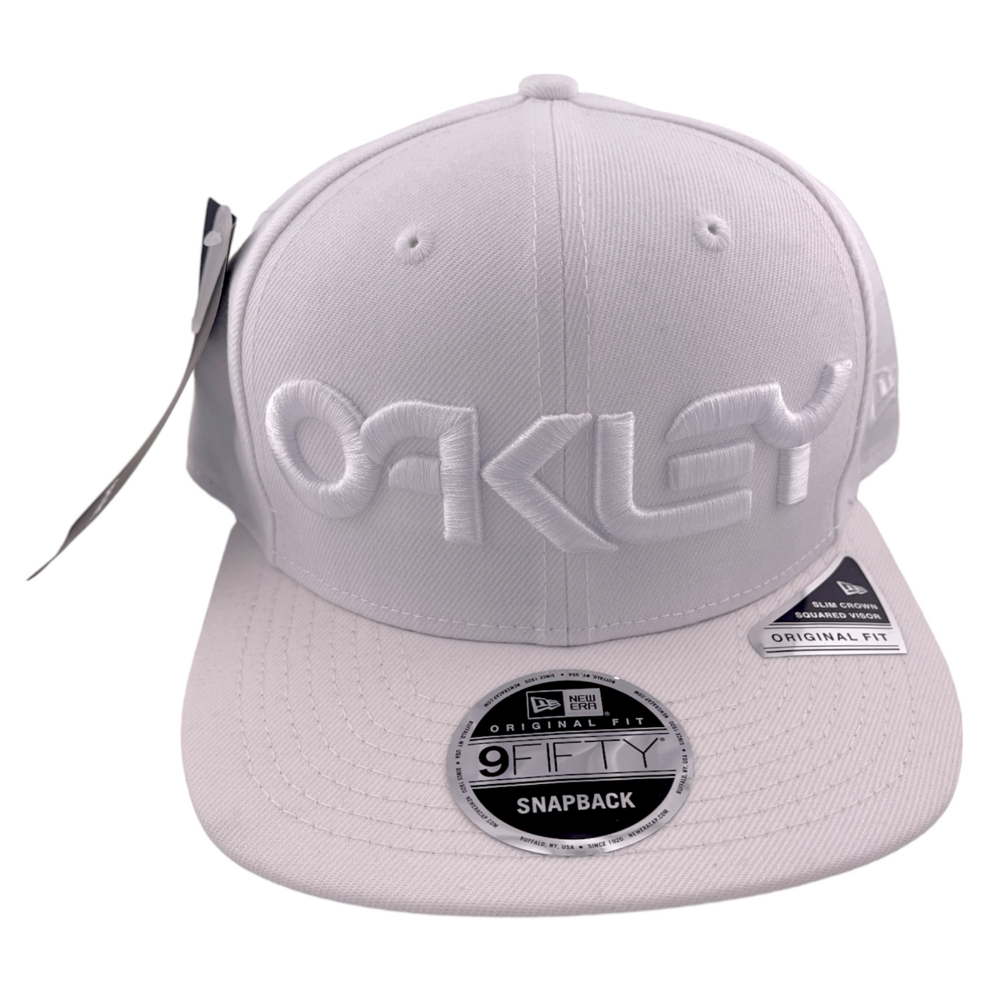 New Era Oakley Mark II Novelty Snapback All White 9Fifty Adjustable Hat Cap