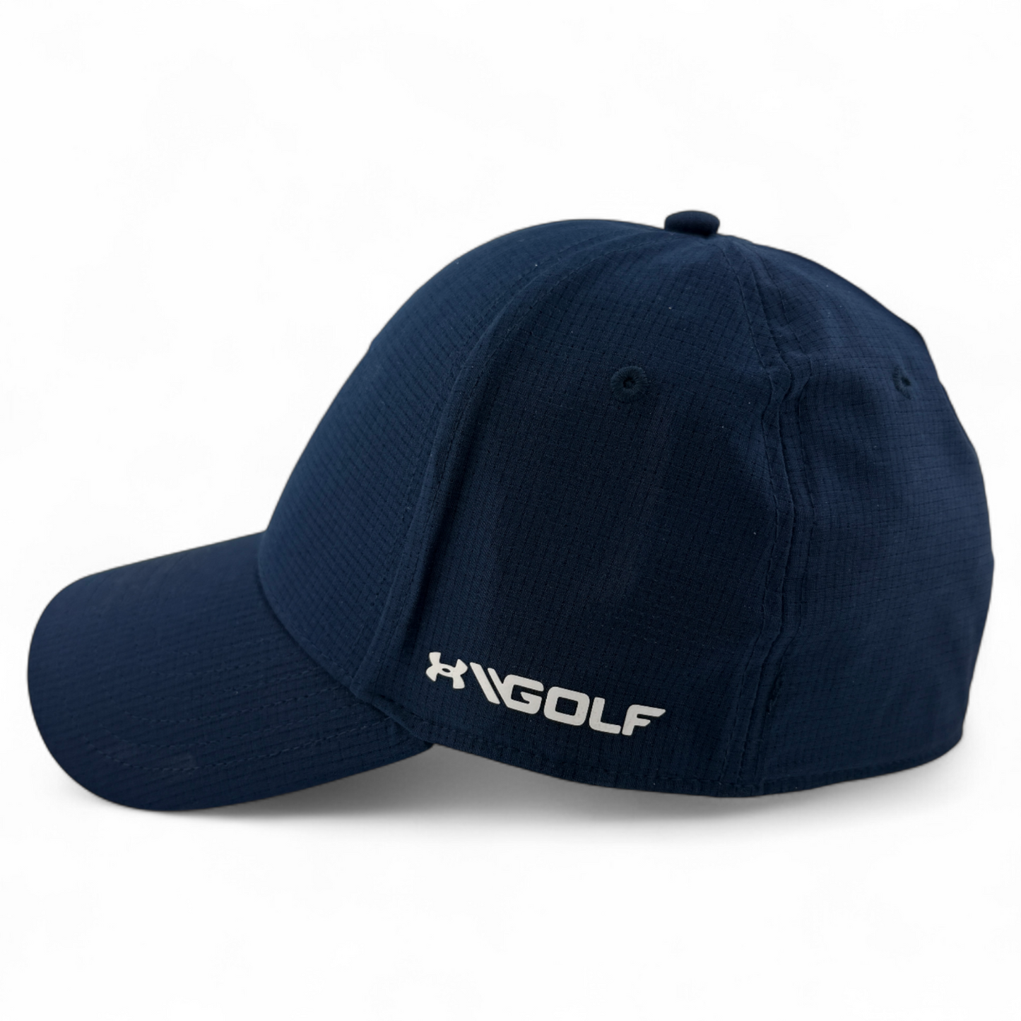 Under Armour Golf Armourvent Circle/Square Logo Patch Navy Blue Flex Fit Hat Cap