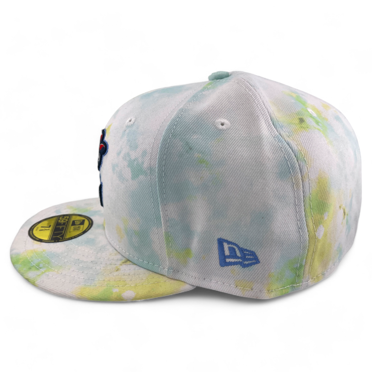 New Era Corpus Christi Hooks MiLB Tie Dye Yellow/Blue 59Fifty Fitted Hat Cap