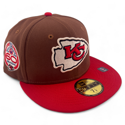 New Era Kansas City Chiefs NFL Harvest Pack 60th Patch Tan 59Fifty Fitted Hat