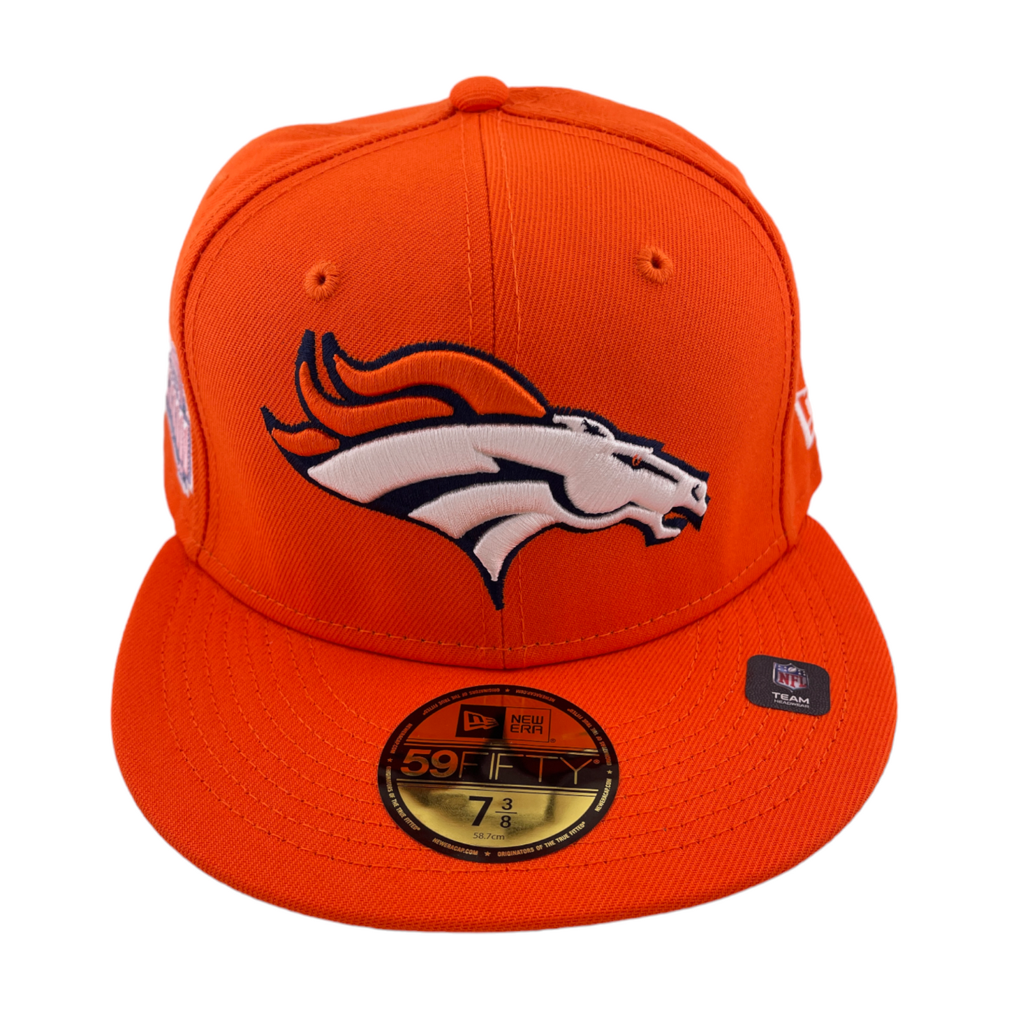 New Era Denver Broncos Super Bowl XXXIII Orange/Teal Blue UV 59Fifty Fitted Hat Cap