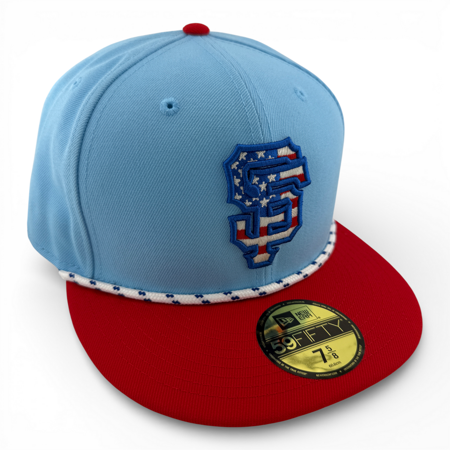 New Era San Francisco Giants MLB 2025 4th of July USA Flag Rope 59Fifty Fitted