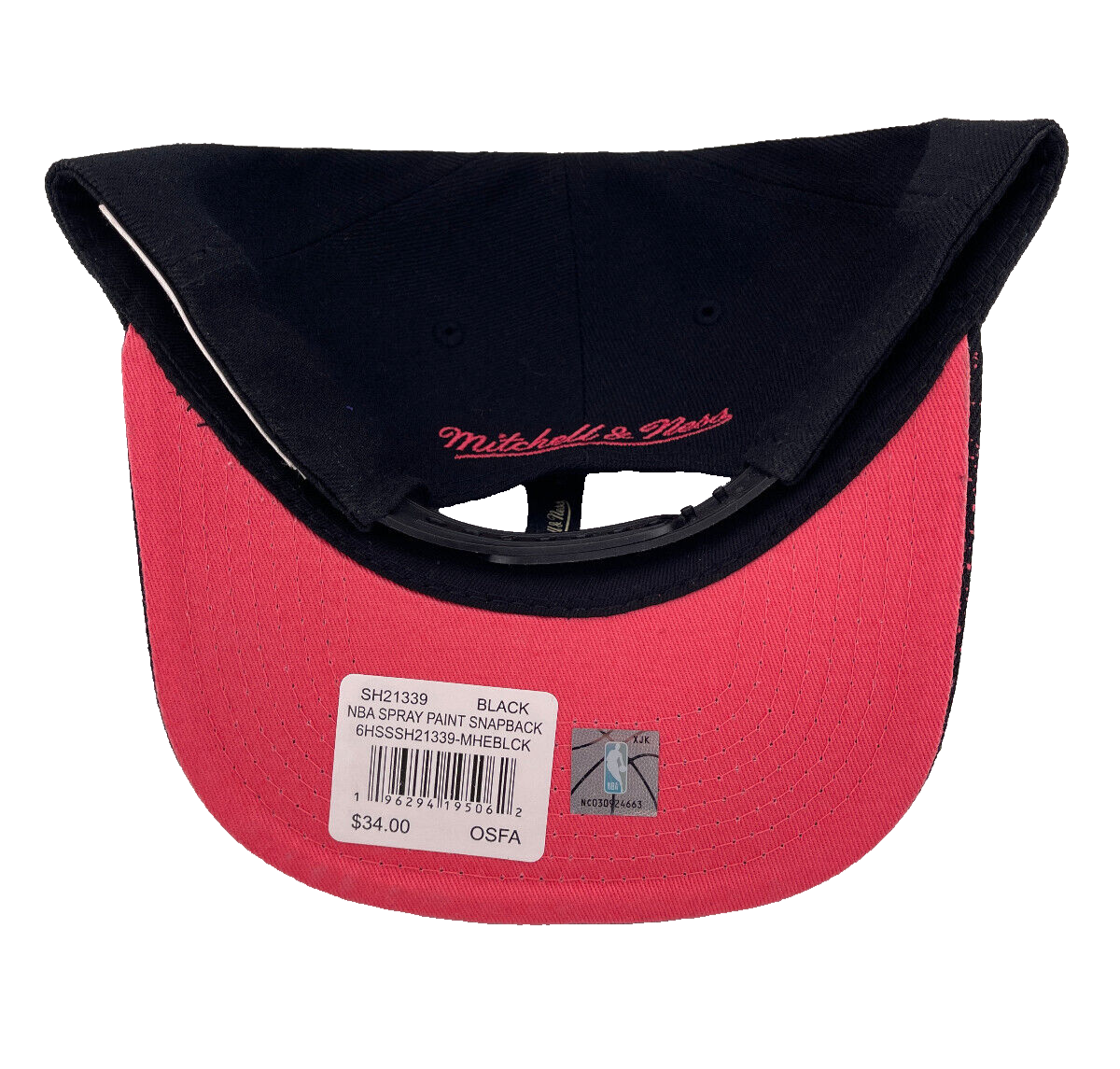 Mitchell & Ness Miami Heat NBA Spray Paint Splatter Black/Pink UV Snapback Hat