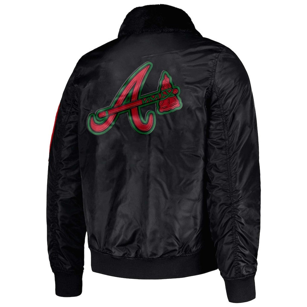 Starter x Ty Mopkins Atlanta Braves MLB Black History Month Satin Men's Large