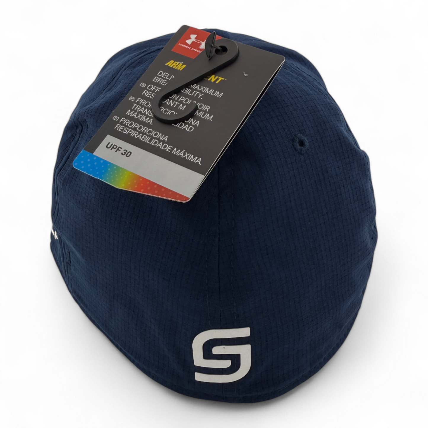 Under Armour Golf Armourvent Circle/Square Logo Patch Navy Blue Flex Fit Hat Cap