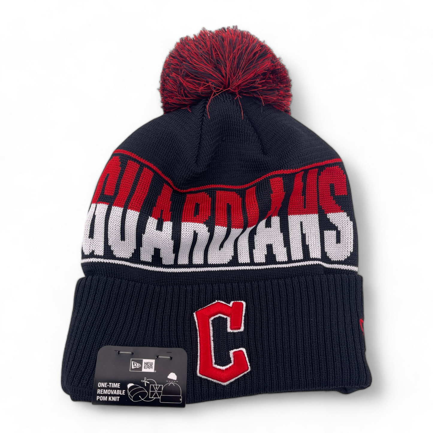 New Era Cleveland Guardians MLB 2023 Pom Beanie Cuffed Knit Cap Adult One Size