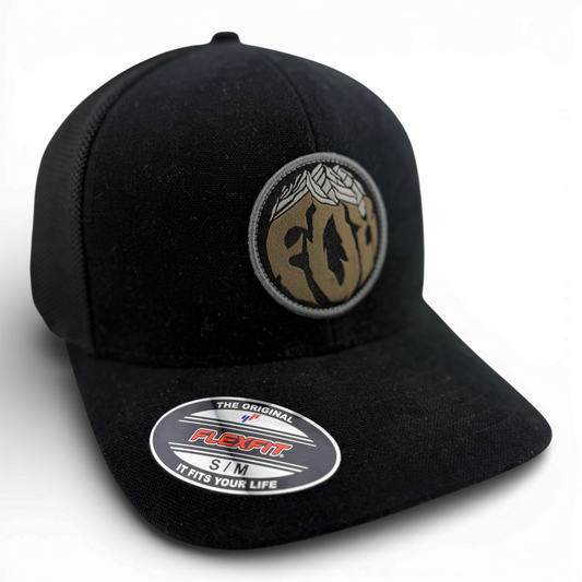 Fox Racing Turnouts Front Patch Black Mesh Back Stretch Flex Fit Adult Hat Cap