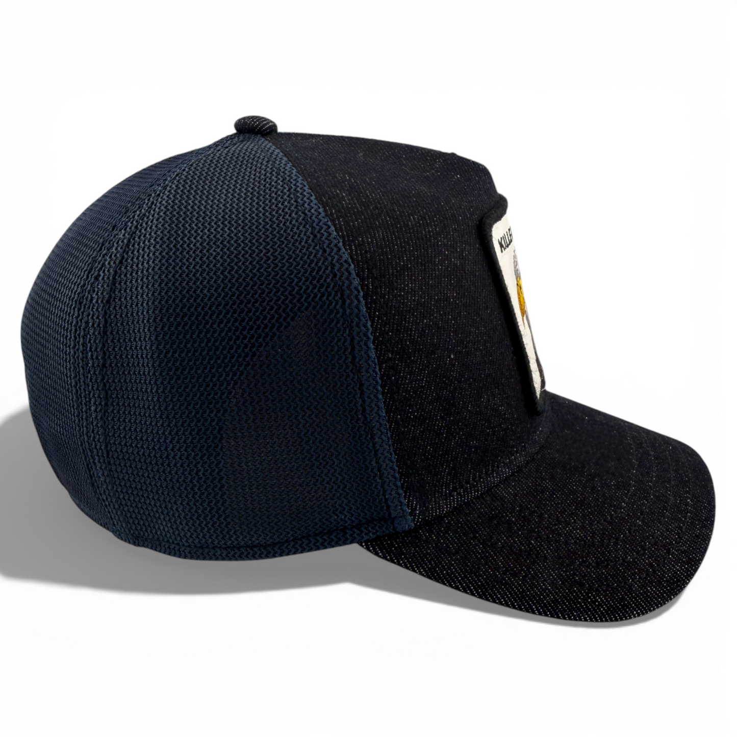 Goorin Bros The Killer Eagle Farm Denim Mesh Trucker Snapback Adjustable Hat Cap