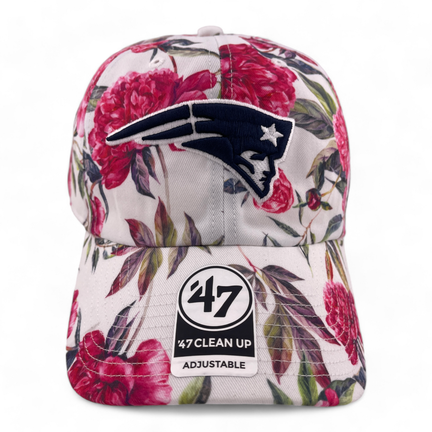 '47 Brand New England Patriots NFL Pink Floral Clean Up Adjustable Dad Hat Cap