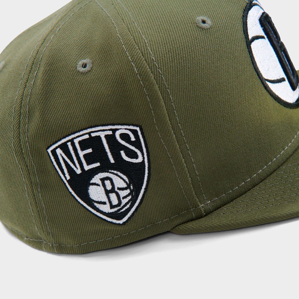 New Era Brooklyn Nets Olive Basketball Side Patch NBA 59Fifty Fitted Hat Cap