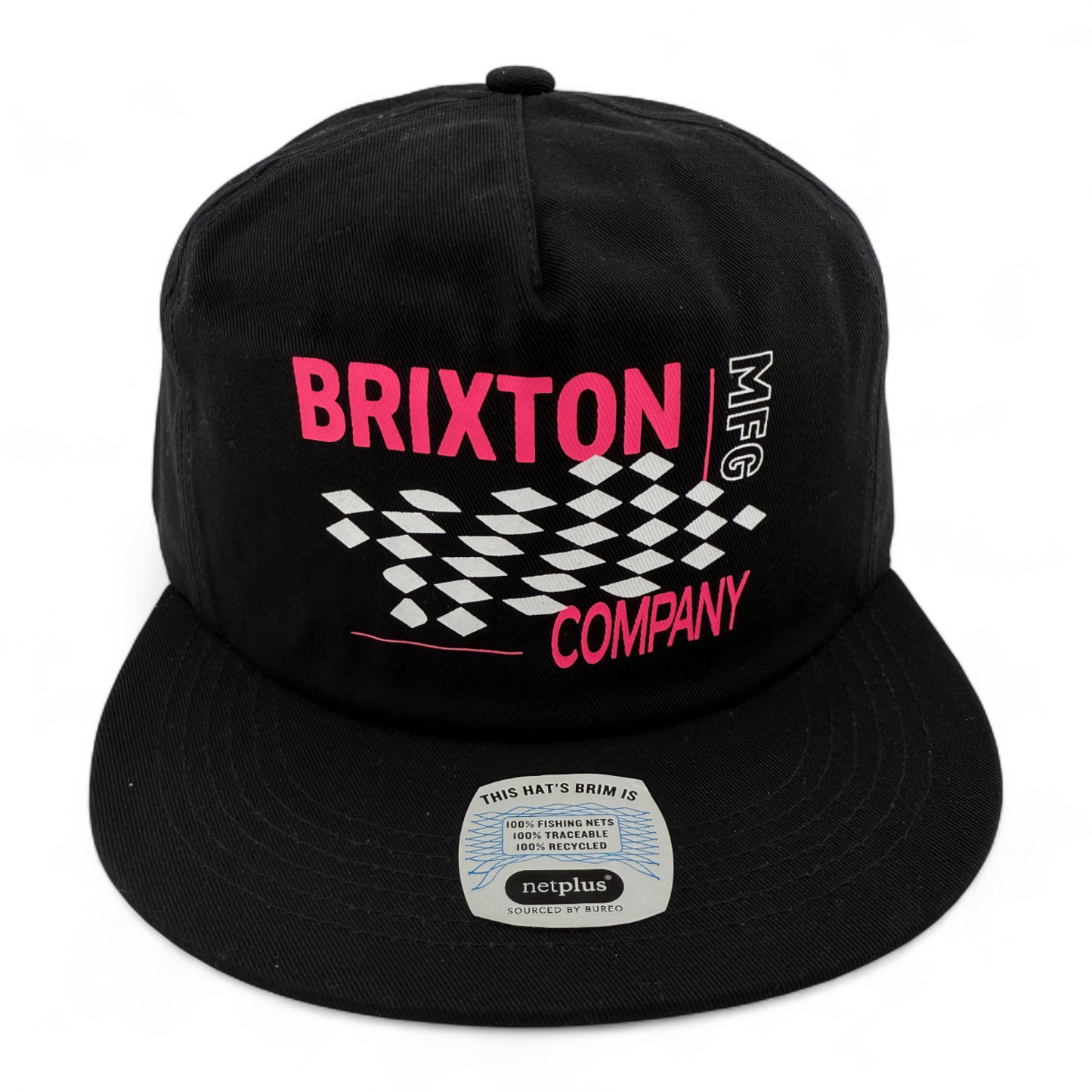 Brixton Company Neon Finish Line HP Pink Flag A-Frame Snapback Adjustable Hat