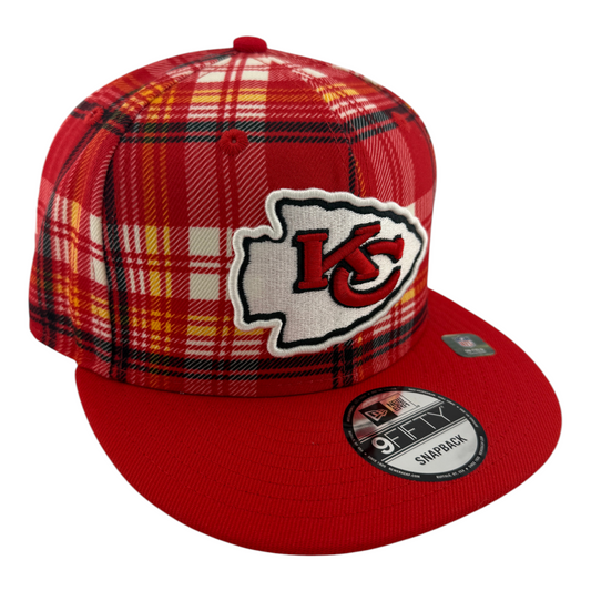 New Era Kansas City Chiefs 2024 Sideline Plaid 9Fifty Snapback Adjustable Hat