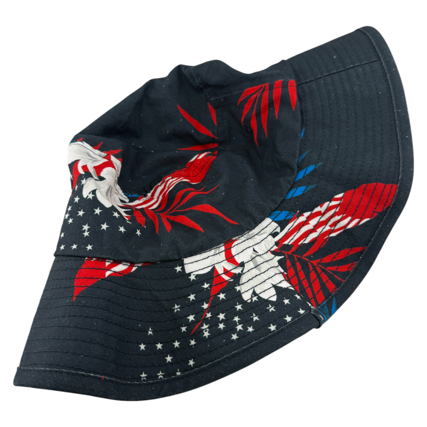 Billabong Big John Print July 4th Red White Blue Floral Safari Bucket Hat Boonie
