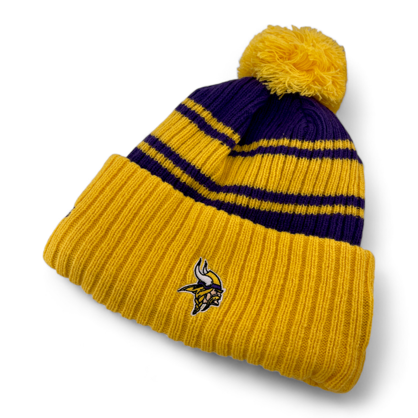 New Era Minnesota Vikings NFL Sport Knit Removable Pom Beanie Cuffed Cap Hat