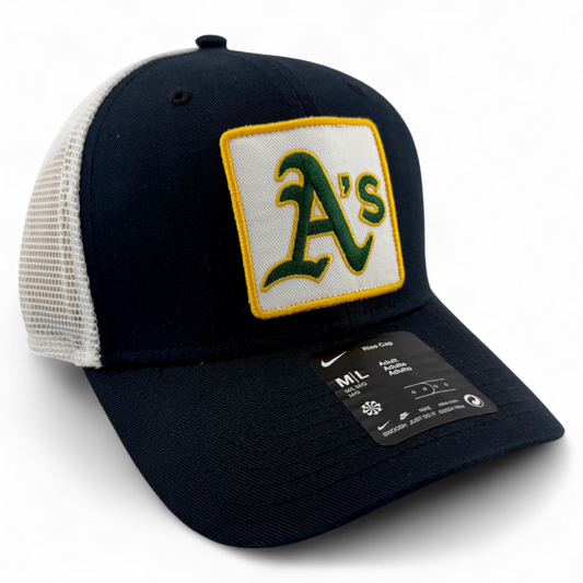 Nike Oakland Athletics A's MLB Rise Cap Structured Trucker Snapback Adjustable