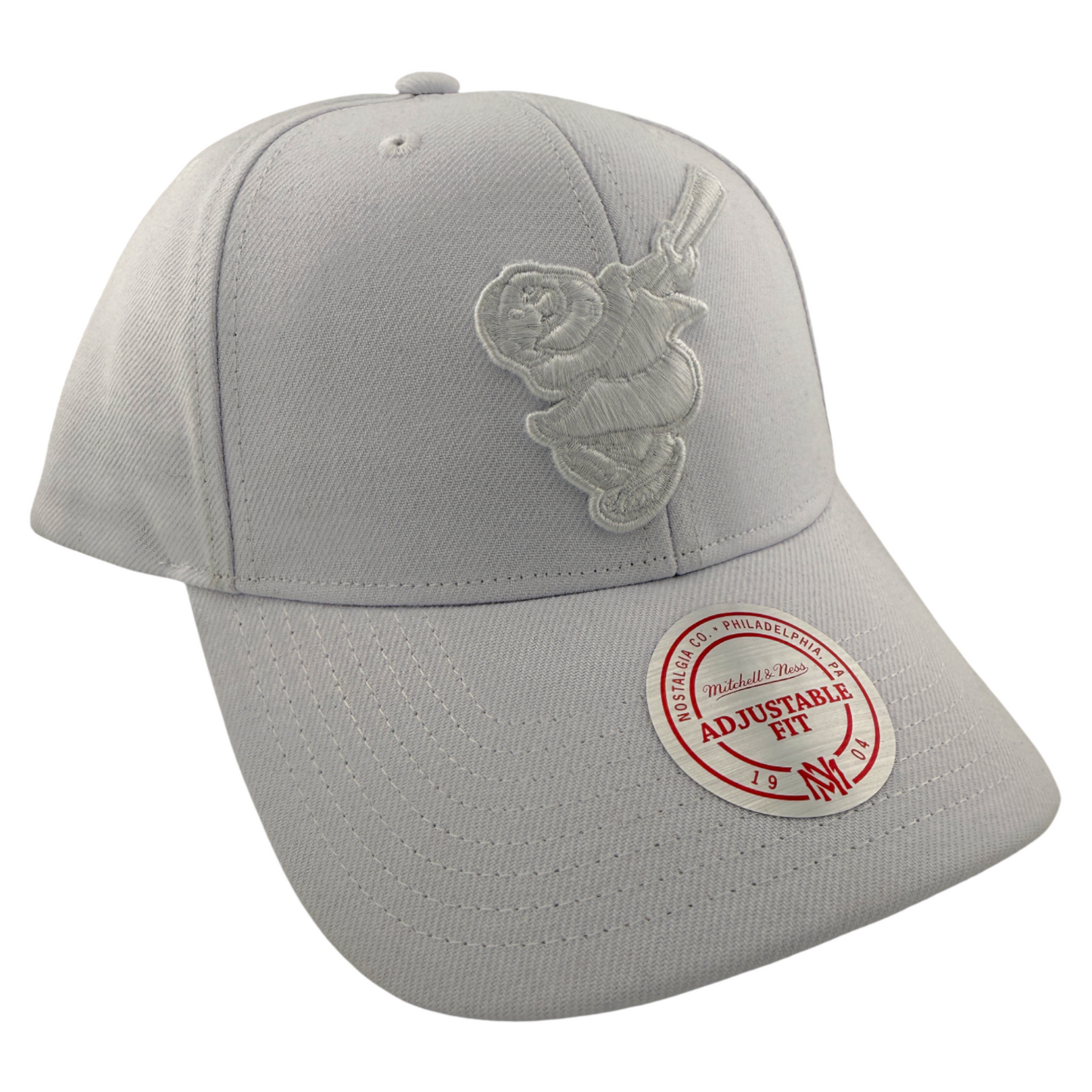 Mitchell & Ness San Diego Padres All White Swinger Logo Snapback Adjustable Fit