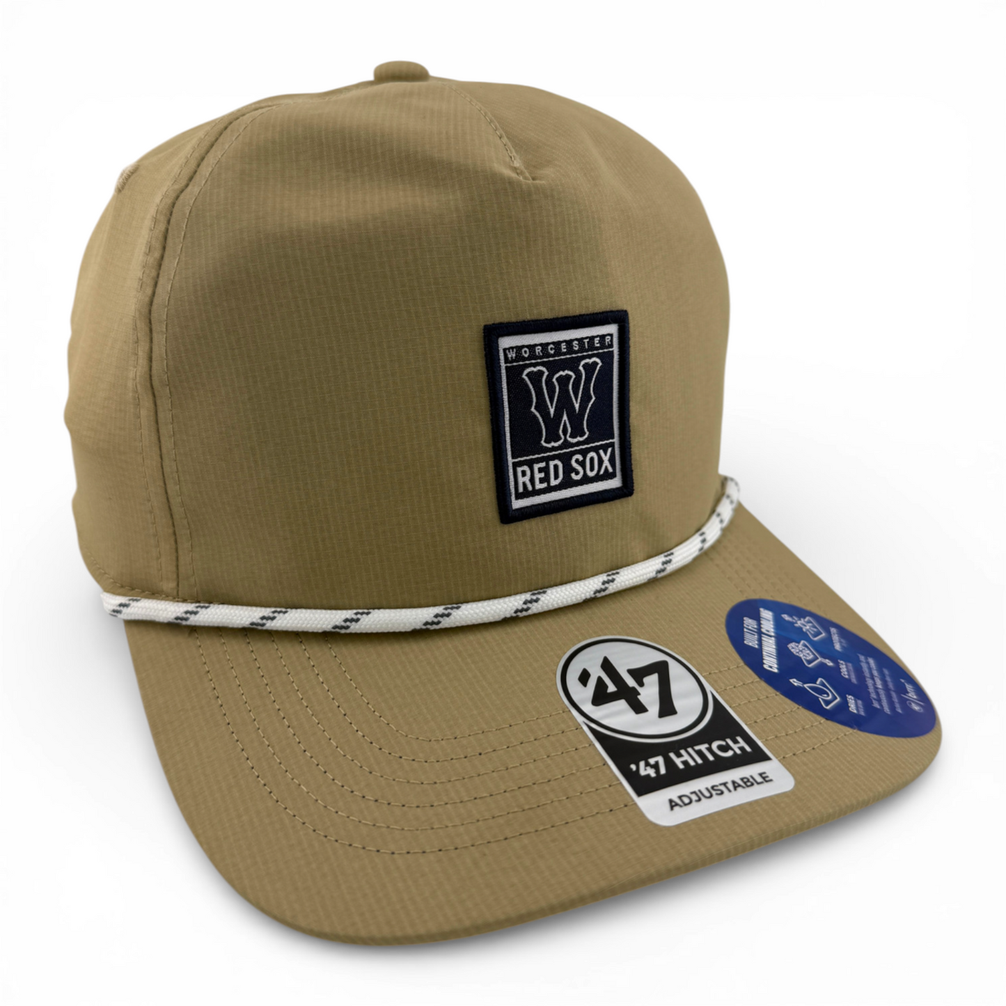 '47 Brand Worcester Red Sox Cozumel Tan Khaki Hitch Rope Snapback Adjustable Hat