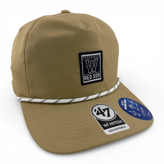 '47 Brand Worcester Red Sox Cozumel Tan Khaki Hitch Rope Snapback Adjustable Hat