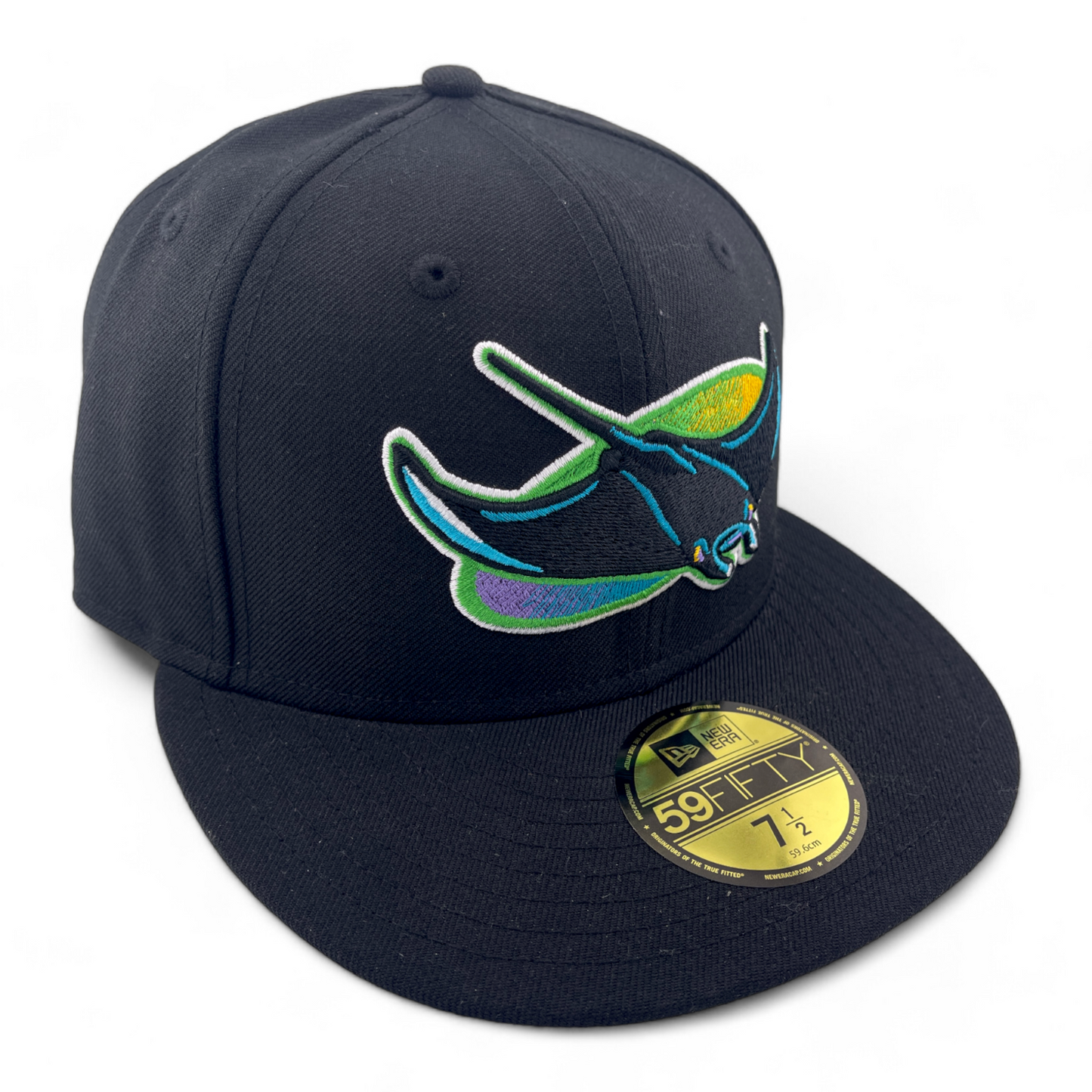 New Era Tampa Bay Rays MLB Cooperstown Wool Pack Black 59Fifty Fitted Hat Cap