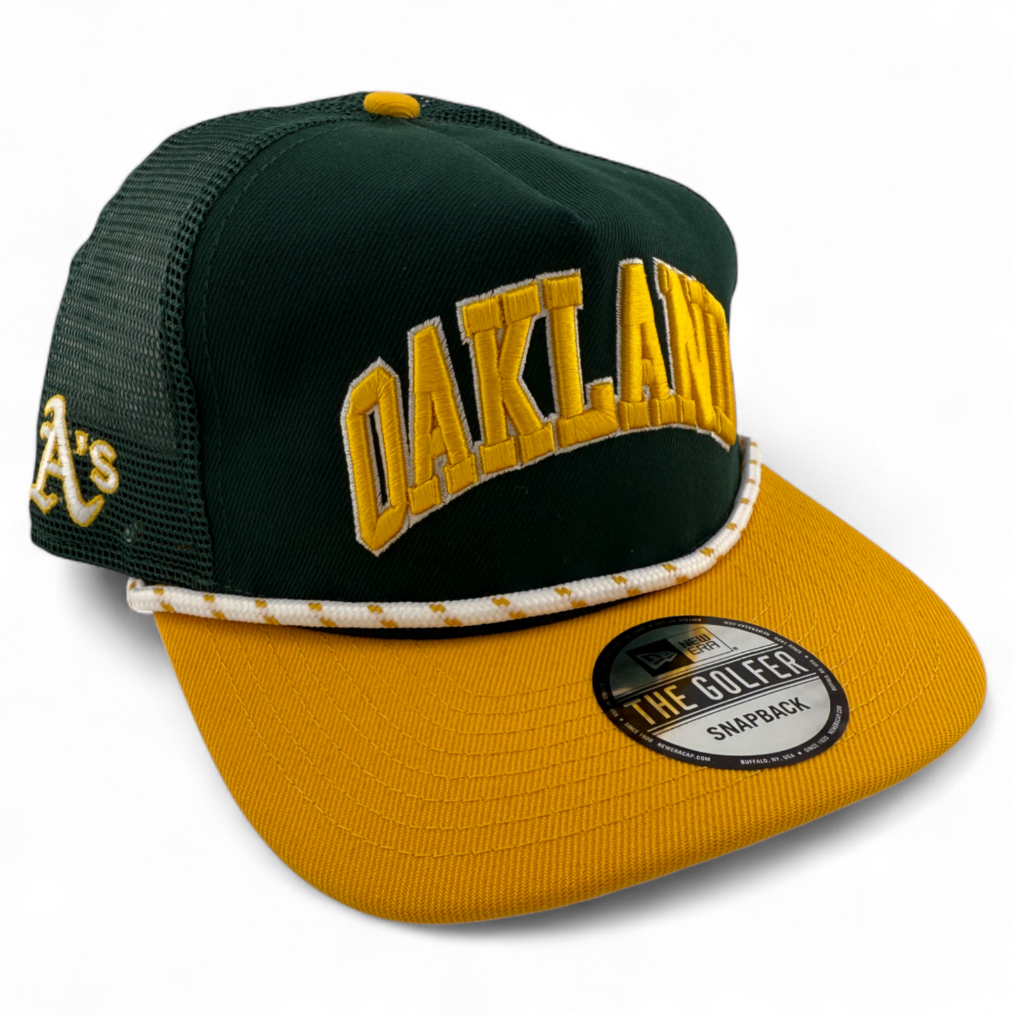 New Era Oakland Athletics A's Wordmark Golfer Rope A-Frame Snapback Adjustable