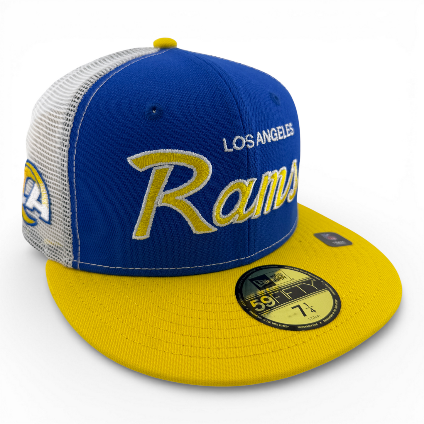 New Era Los Angeles Rams NFL Draft ‘04 Lids Script Mesh 59FIFTY Fitted Hat Cap