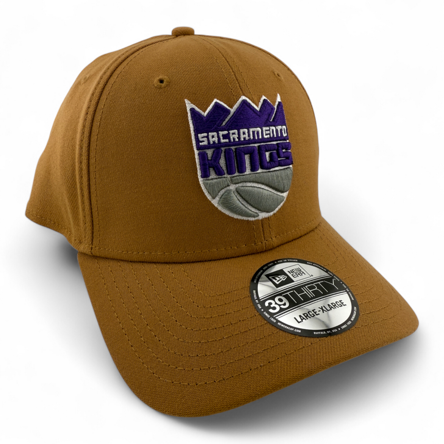 New Era Sacramento Kings NBA Bronze Khaki Tan Brown 39Thirty Flex Fit Hat Cap