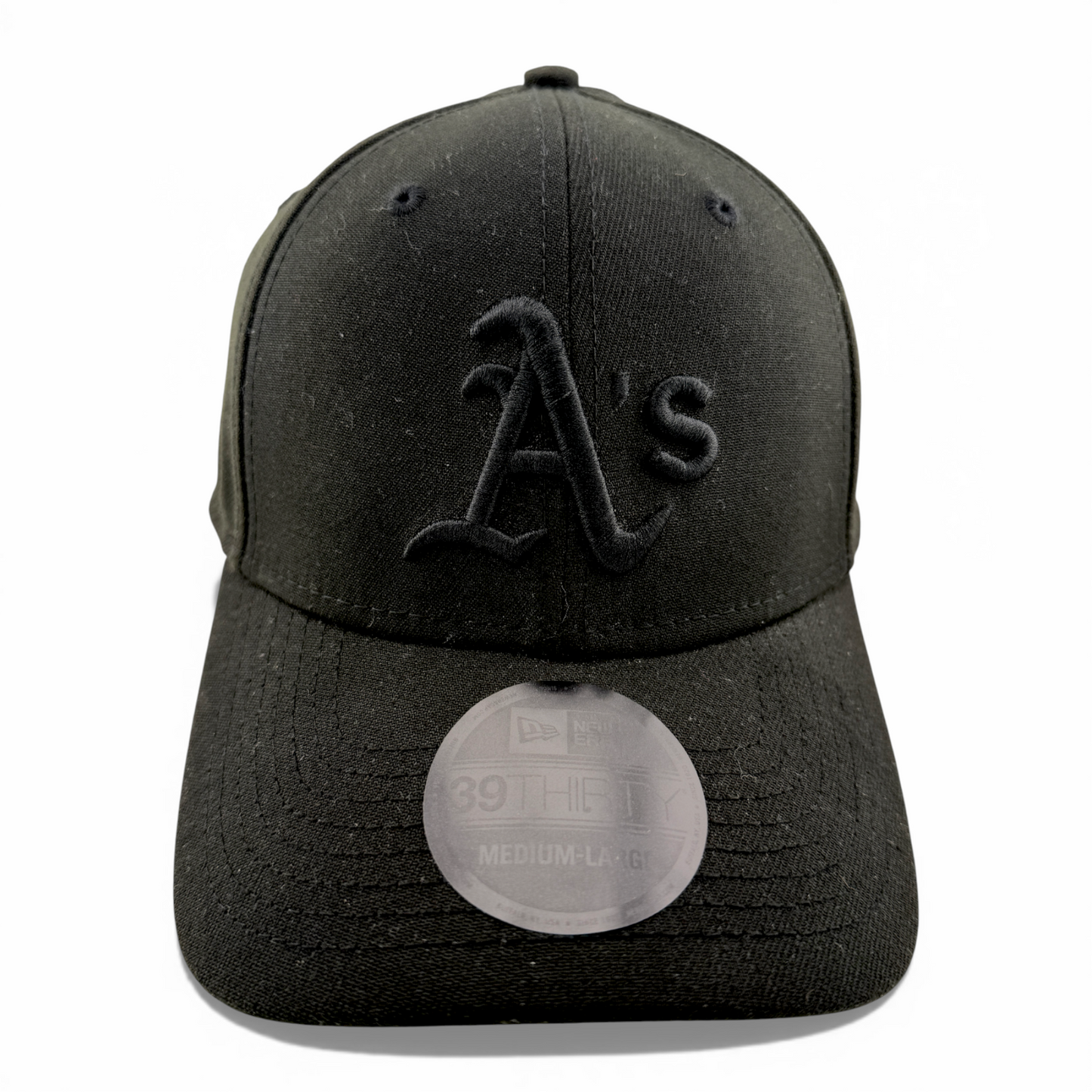 New Era Oakland Athletics A's MLB All Blackout Blacked Out 39Thirty Flex Fit Hat