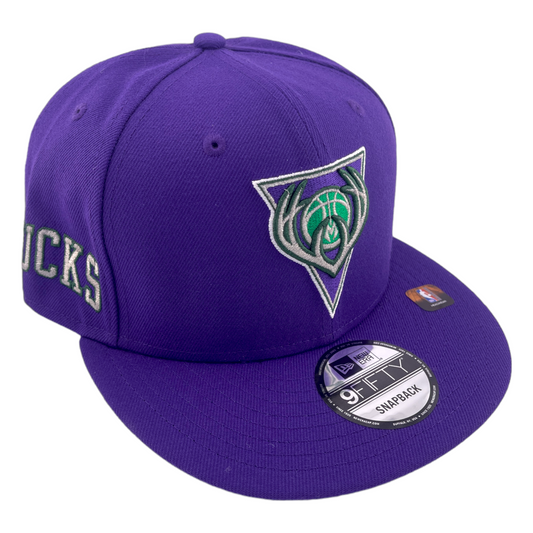 New Era Milwaukee Bucks City Edition 75th Purple/Grey UV NBA 9FIFTY Snapback Hat Cap