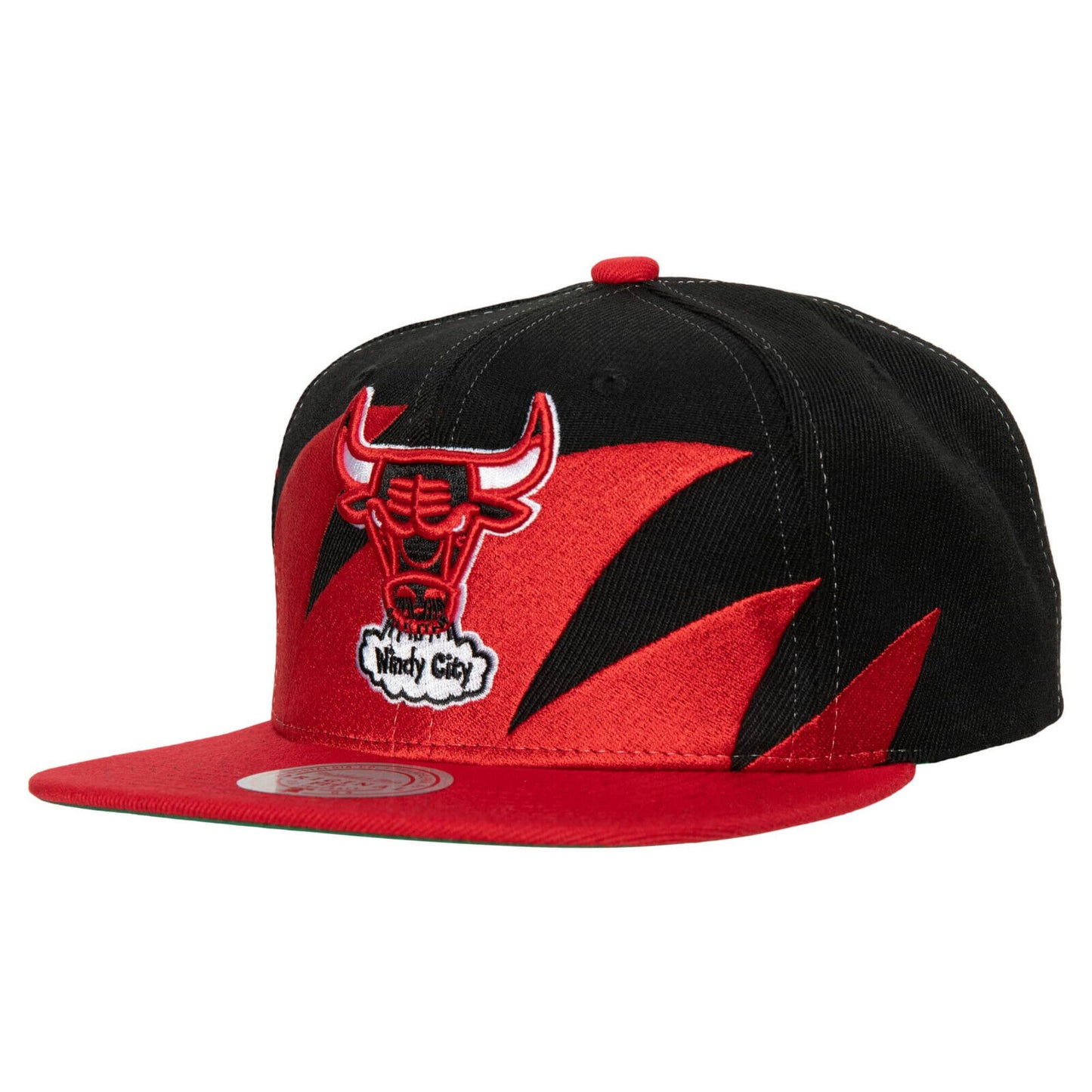 Mitchell & Ness Chicago Bulls NBA Sharktooth HWC Red/Black/Green UV Snapback Hat