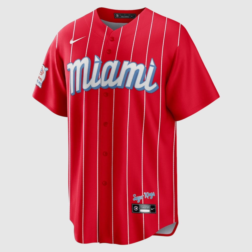Nike Miami Marlins MLB Sugar Kings City Connect Team Jersey Red Men's Size XXL
