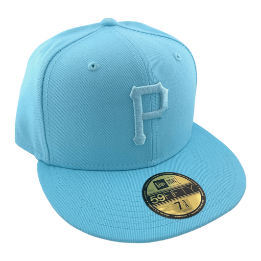 New Era Pittsburgh Pirates P Light Blue Color Pack Grey UV 59FIFTY Fitted Hat Cap