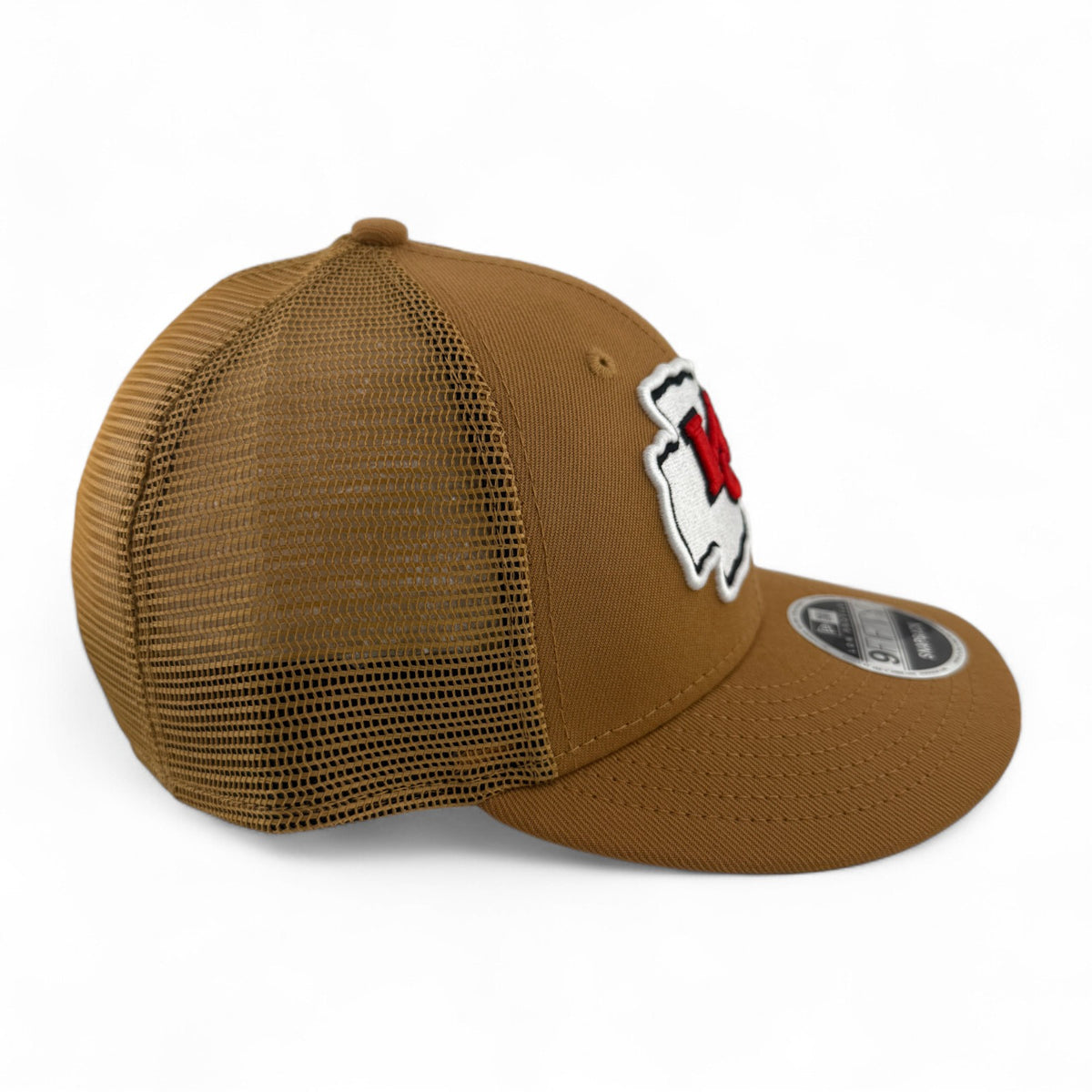 New Era Kansas City Chiefs Tan Khaki Bronze Mesh 9Fifty Low Profile Snapback Hat