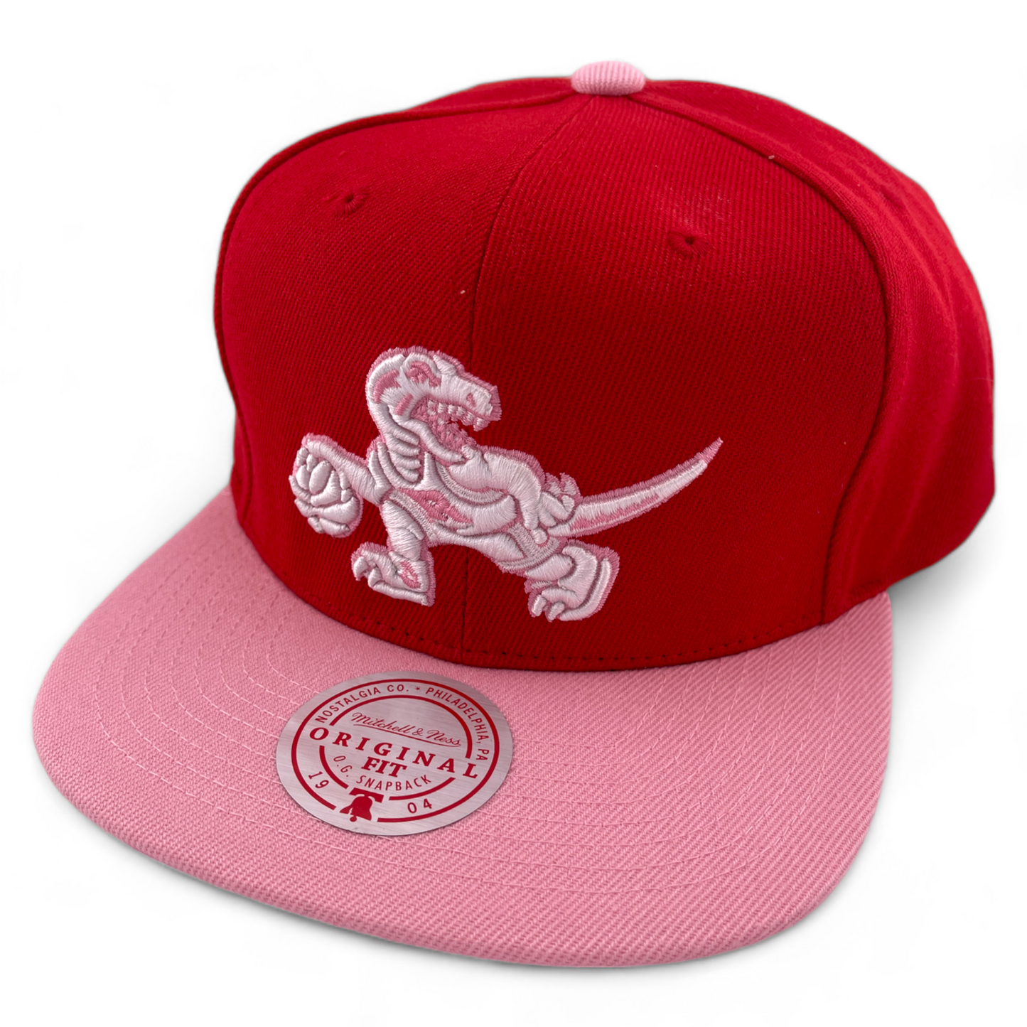 Mitchell & Ness Toronto Raptors NBA Sweatheart 2-Tone Pink/Red Snapback Hat Cap