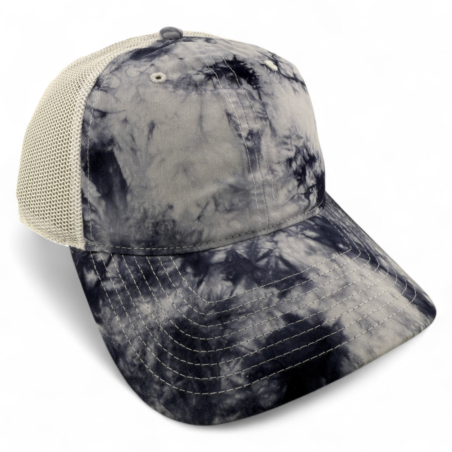 The Game GB470 Navy Tonal Tie Dye Trucker Mesh Back Snapback Adjustable Dad Hat