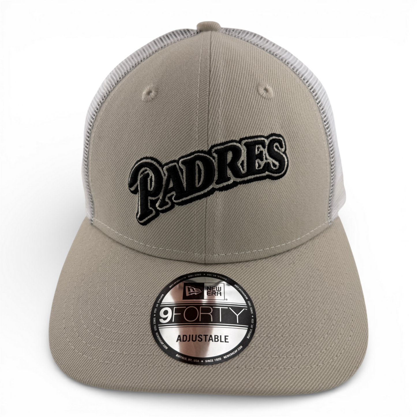New Era San Diego Padres MLB Stone Tan Khaki Mesh 9Forty Snapback Adjustable Hat