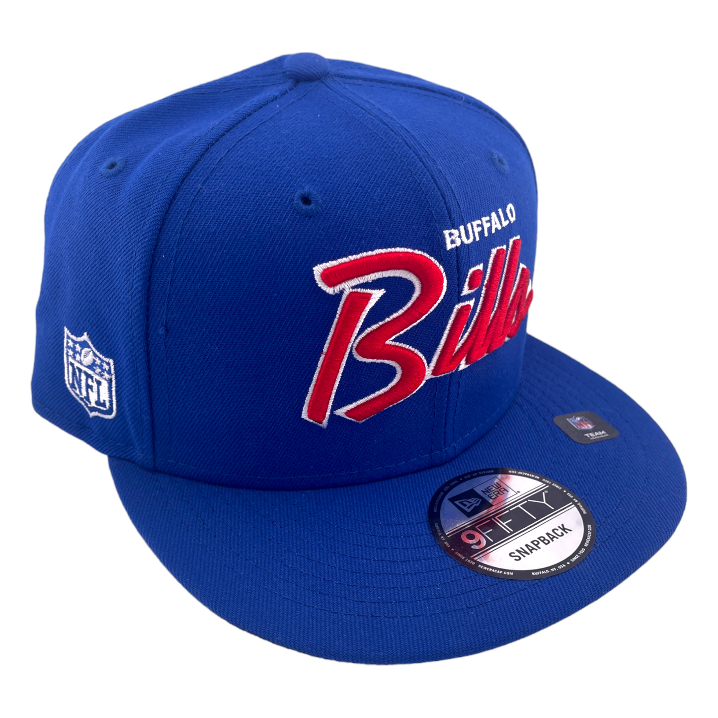 New Era Buffalo Bills Team Script Logo NFL Blue/Grey UV 9FIFTY Snapback Hat