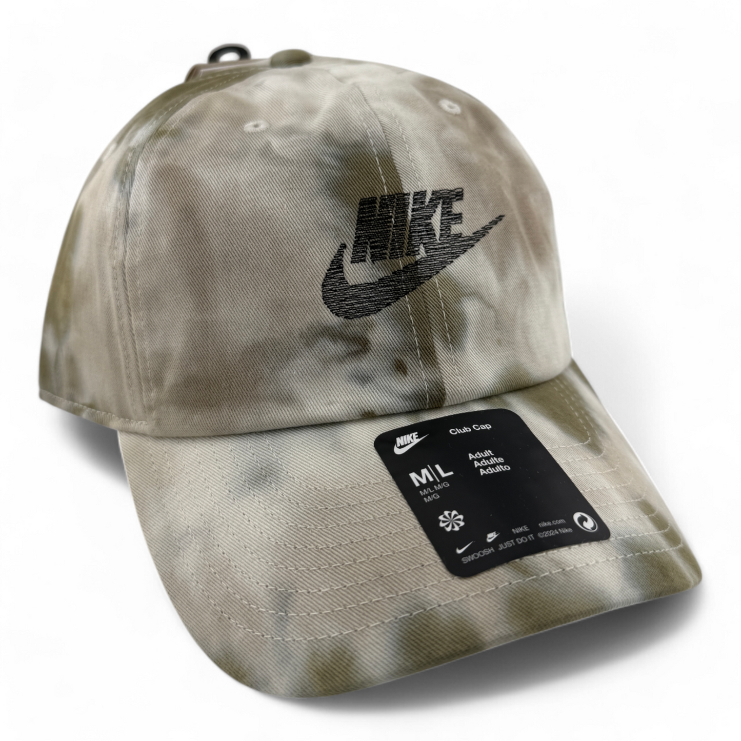 Nike Club Cap Dri-Fit Khaki Camo Faded Adjustable Unstructured Dad Hat Cap M/L
