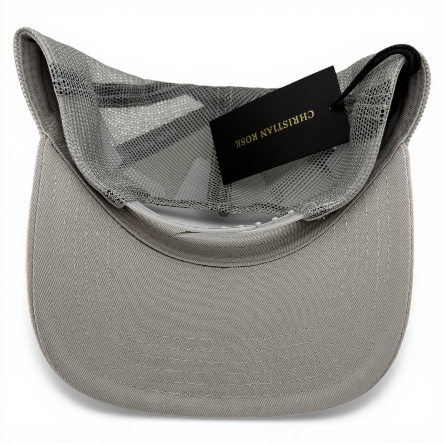 Christian Rose Iconic II London Plate Rose Grey Trucker Mesh Back Adjustable Hat