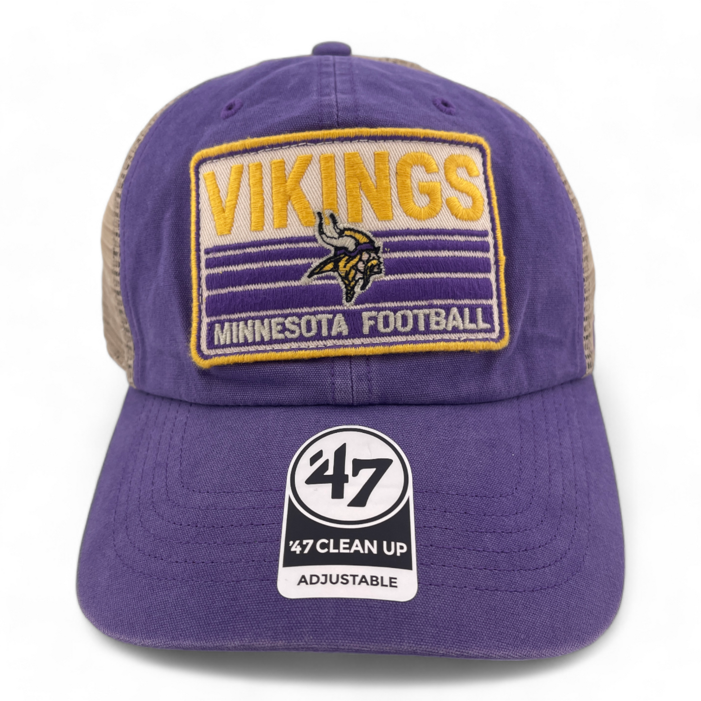 47 Brand Minnesota Vikings NFL Four Stroke Clean Up Mesh Back Adjustable Dad Hat