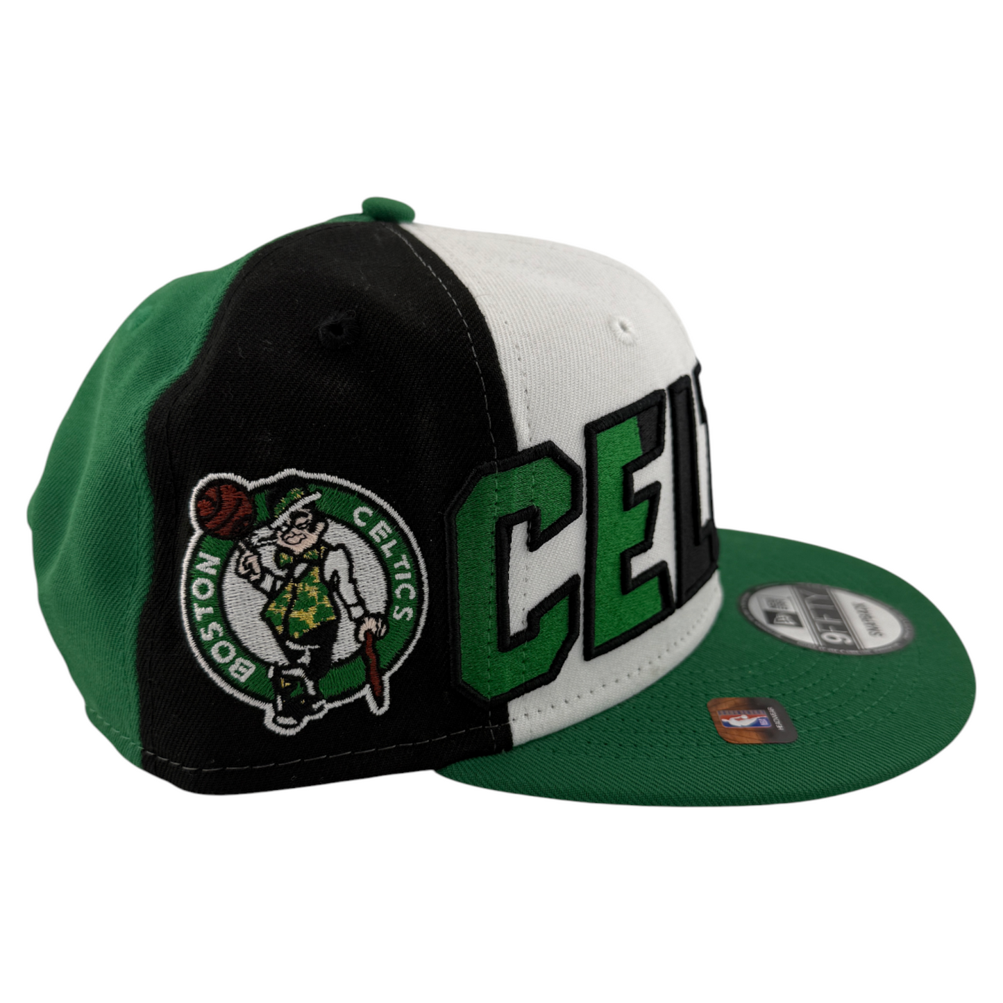 New Era Boston Celtics NBA 2023 Back Half Black/Green 9Fifty Snapback Hat Cap