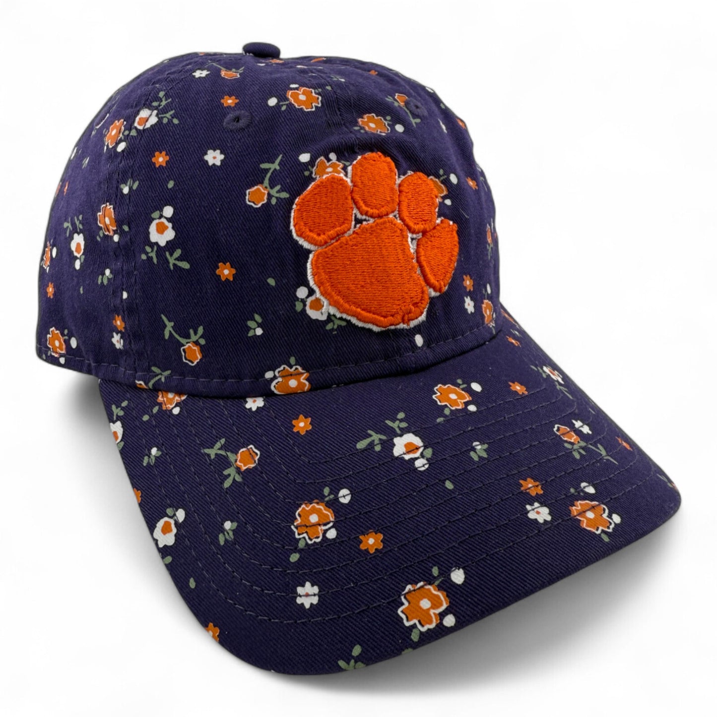 New Era Clemson Tigers NCAA Floral Orange 9Twenty Adjustable Dad Hat Women's