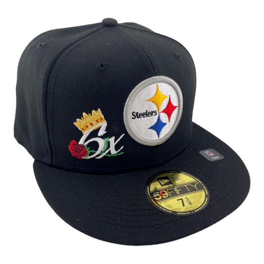 New Era Pittsburgh Steelers 6x Super Bowl Champions Back Embroidery 59FIFTY Hat Cap