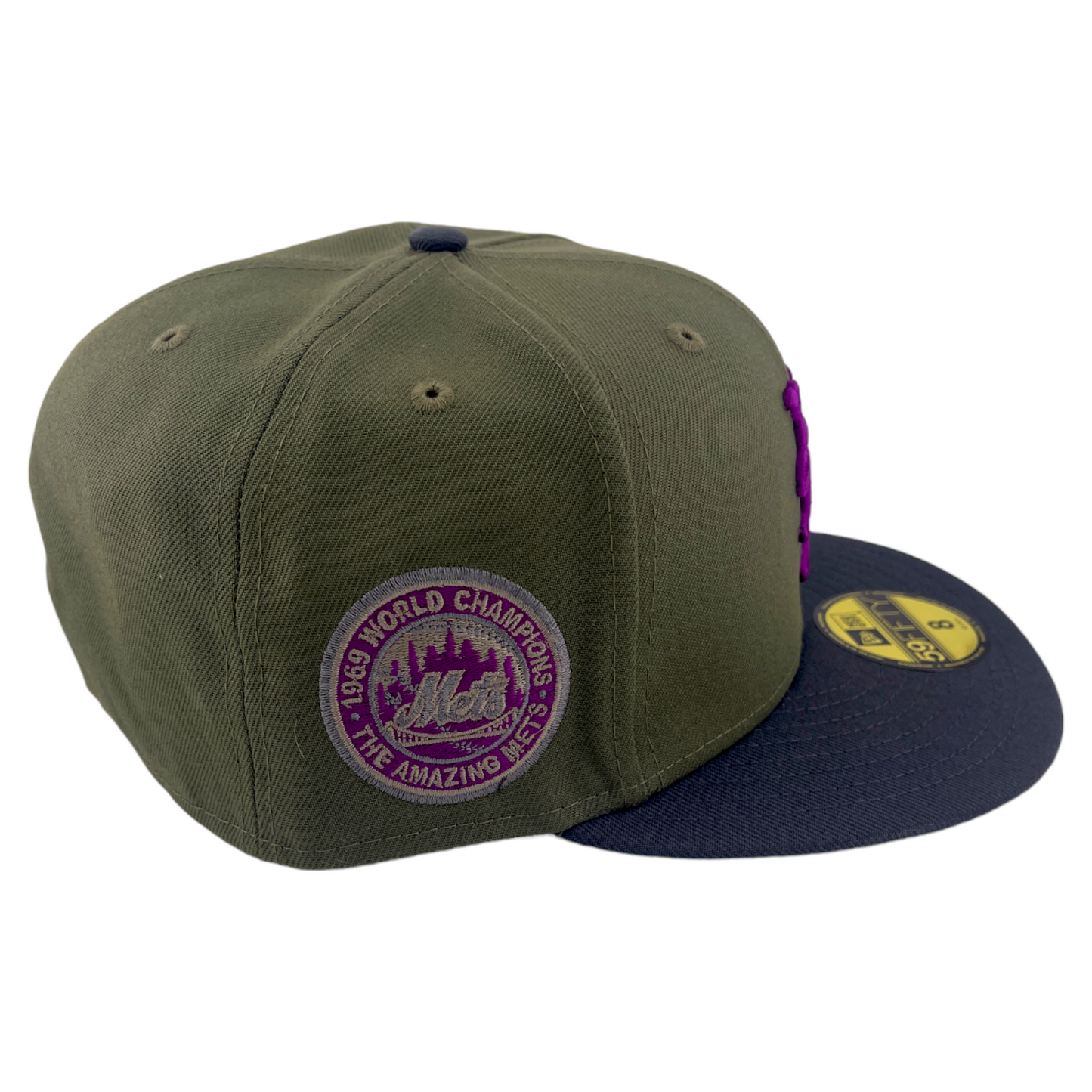 New Era New York Mets MLB 1969 World Series Olive/Purple UV 59Fifty Fitted Hat Cap