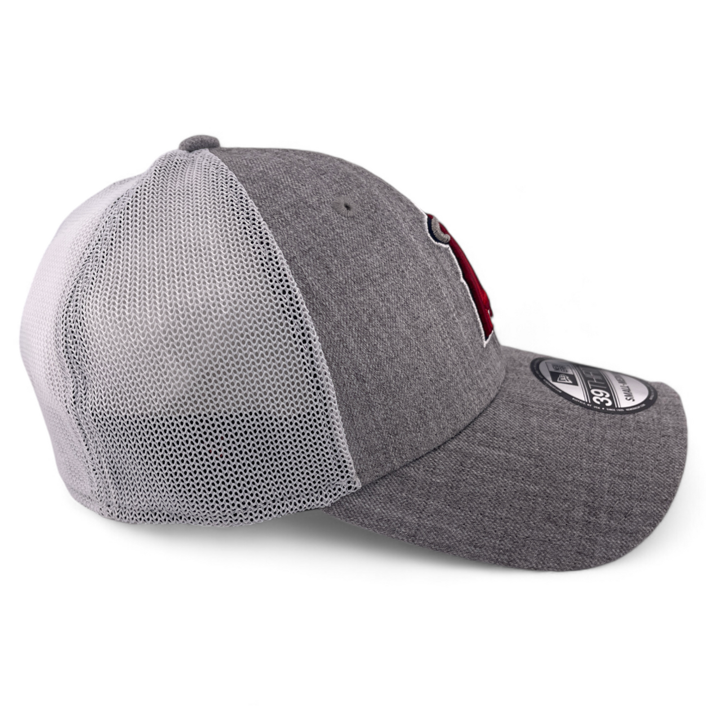 New Era Los Angeles Angels MLB Heather Grey Mesh Back 39Thirty Flex Fit Hat Cap