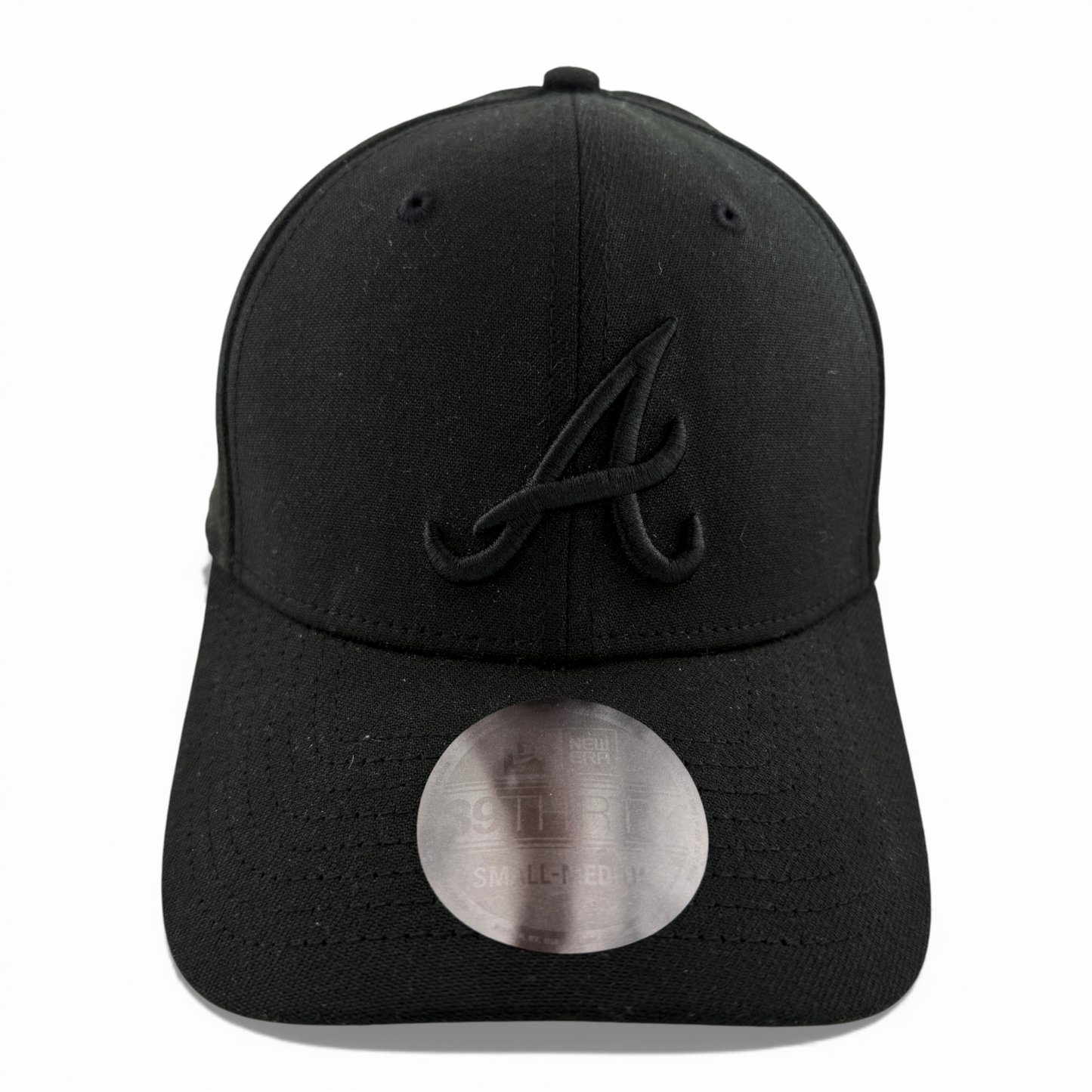 New Era Atlanta Braves MLB All Blackout Blacked Out 39Thirty Flex Fit Hat Cap