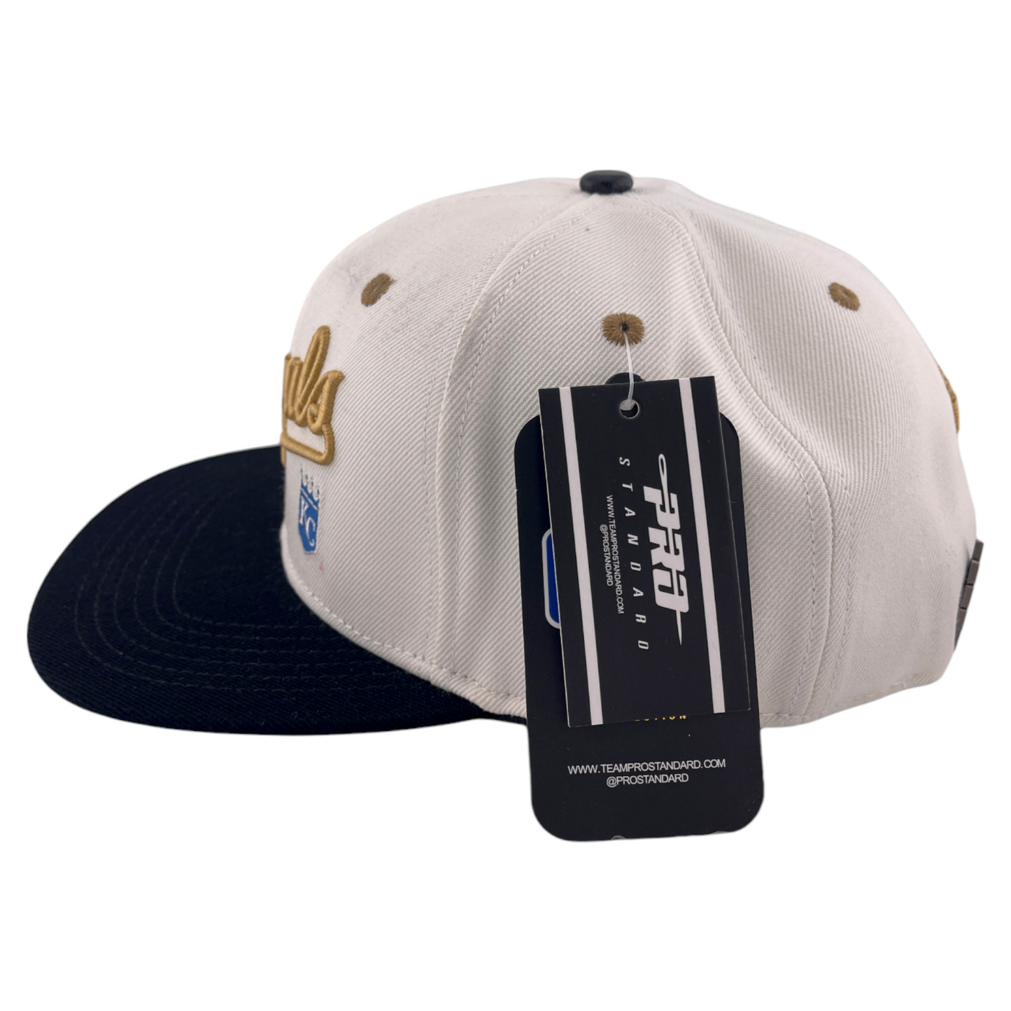 Pro Standard Kansas City Royals MLB Script Logo Patch Ivory/Gold Snapback Hat Cap