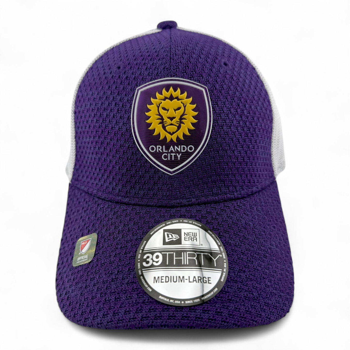 New Era Orlando City SC MLS Purple Kick-Off Mesh Back 39Thirty Flex Fit Hat Cap