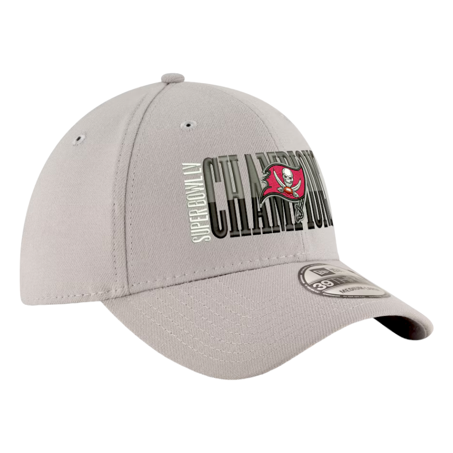 New Era Tampa Bay Buccaneers Super Bowl LV Champions Grey 39Thirty Flex Hat Cap